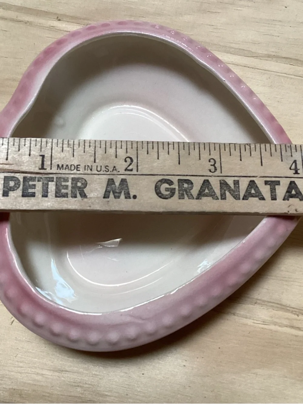 Vintage McNees 379 Charming Heart Shaped Ombré Pink Trinket‎ Jewelry Dish